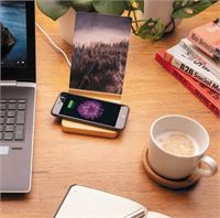 CARICATORE WIRELESS 5W IN BAMBÙ CON PORTAFOTO